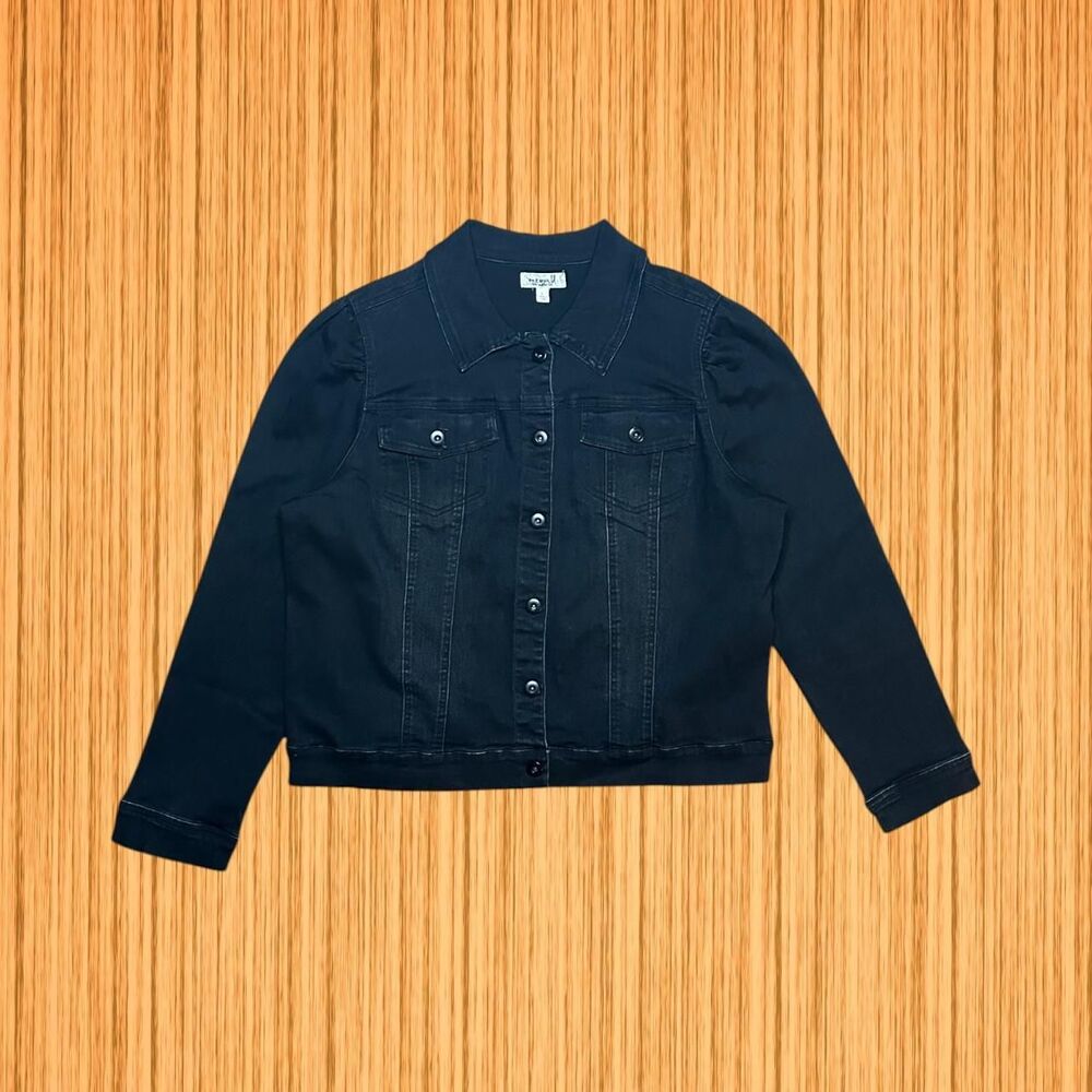 One World Live & Let Live Black Trucker Denim Jacket